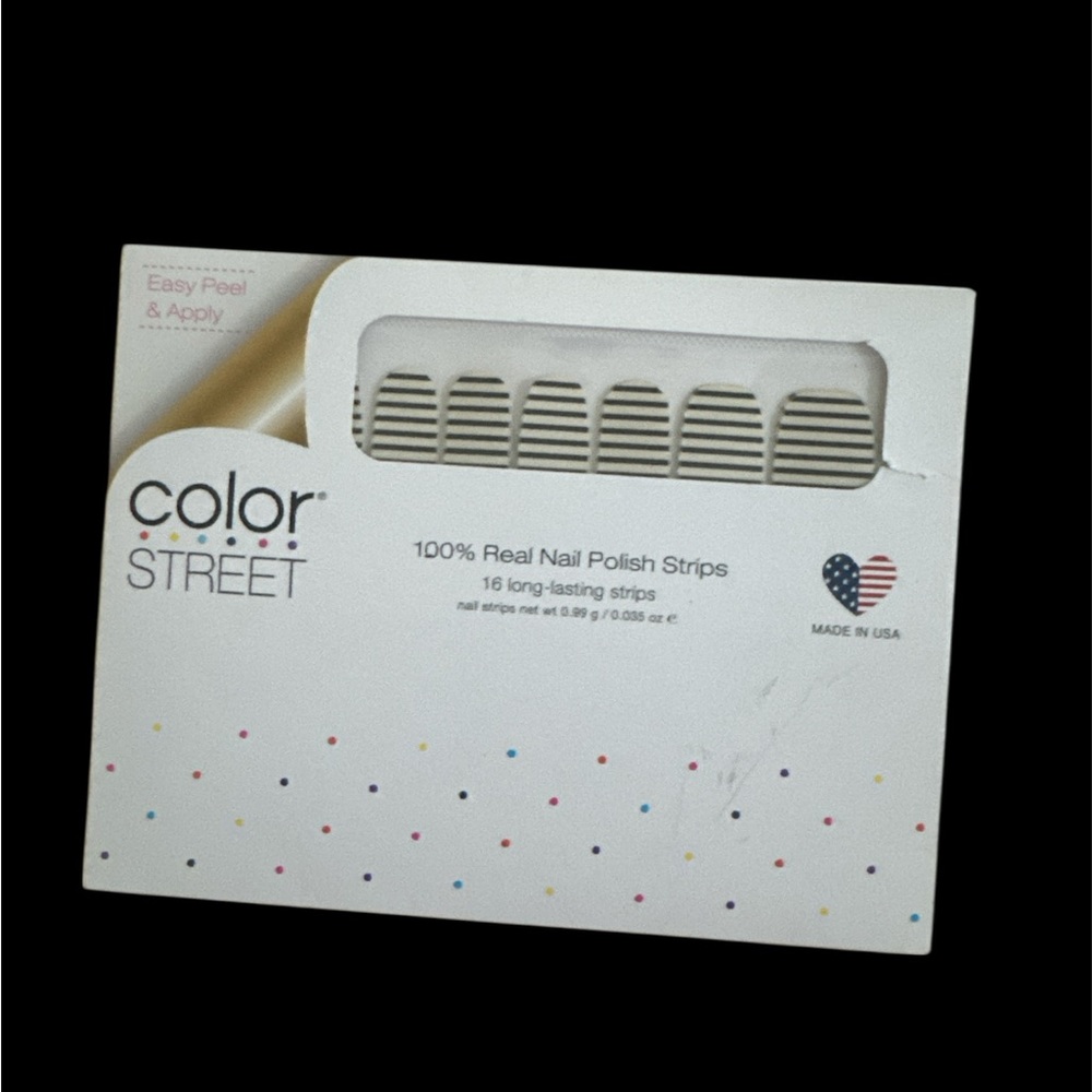 Color Street Black and Clear Striped Nail Strips